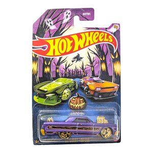 Hot Wheels 2024 Halloween Cars 3/5 64 CHEVY IMPALA Purple HVX12 Sealed